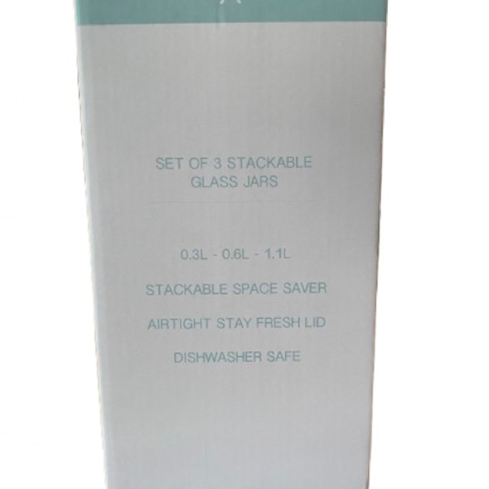 Godinger Stackable Glass Storage Containers 3 Sizes - NEW in Box - Picture 2 of 3